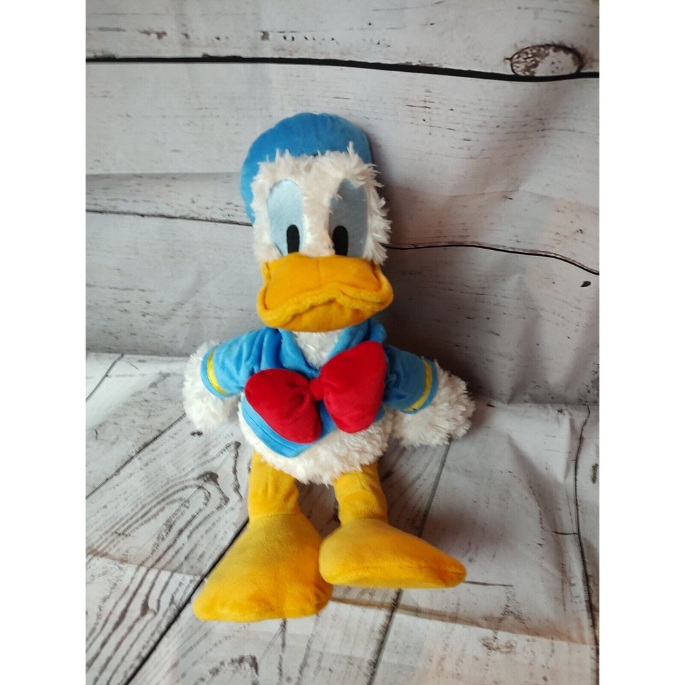 DISNEY PARKS Authentic Original Soft Fuzzy Donald Duck Stuffed Toy 16 Inch